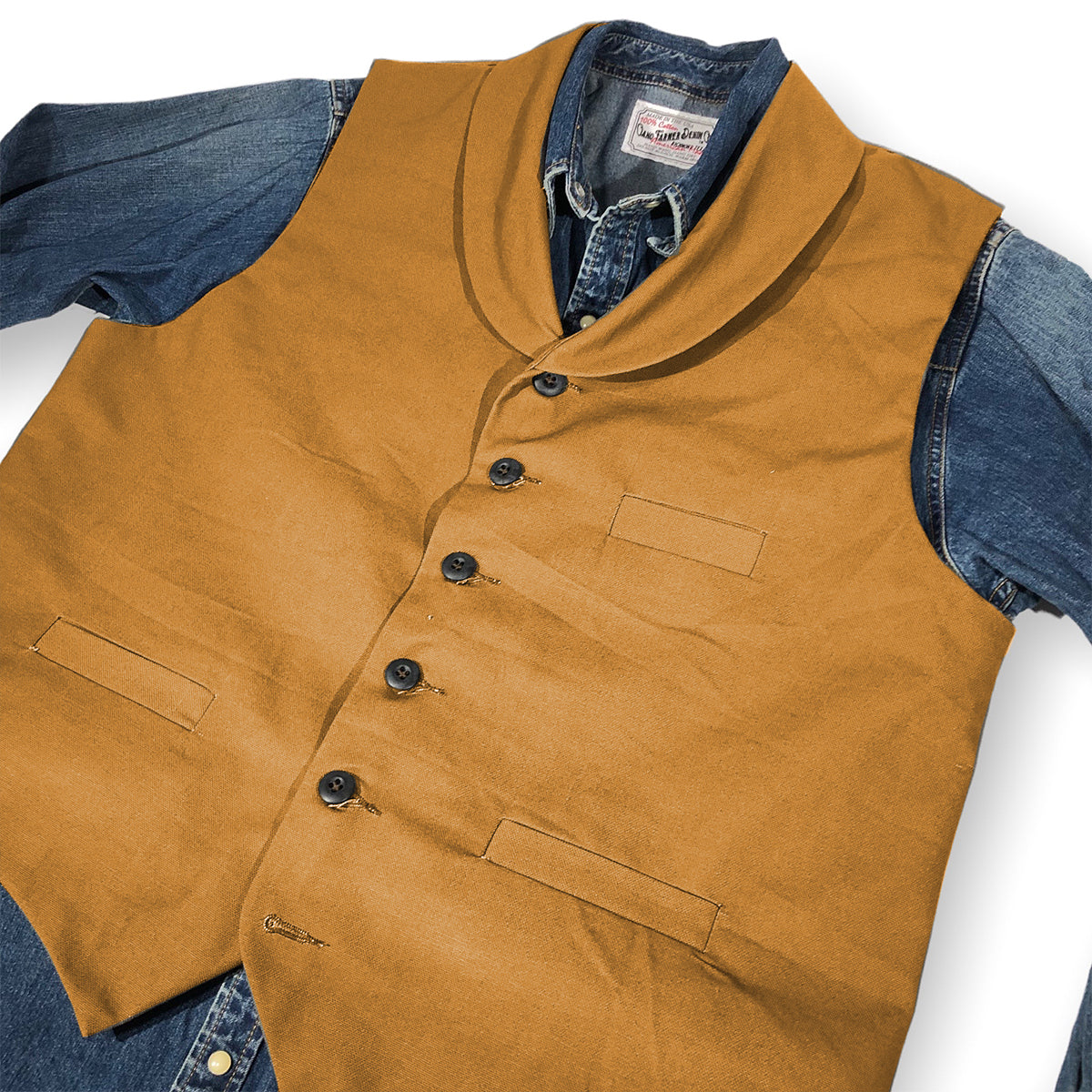 #133 12oz Ochre Duck Canvas Type D Waistcoat