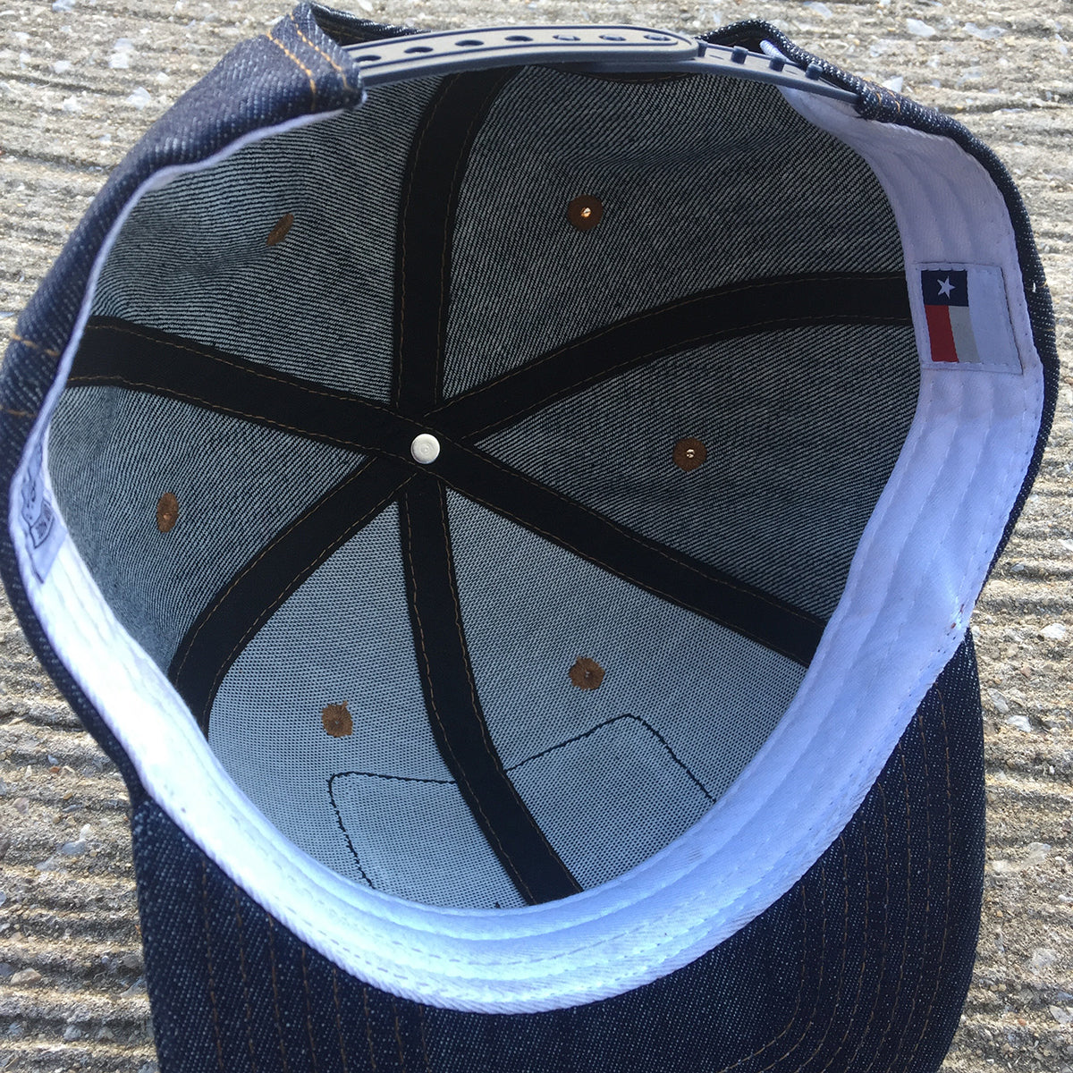 14oz TEXAS Denim Snapback HAT Embroidery Patch