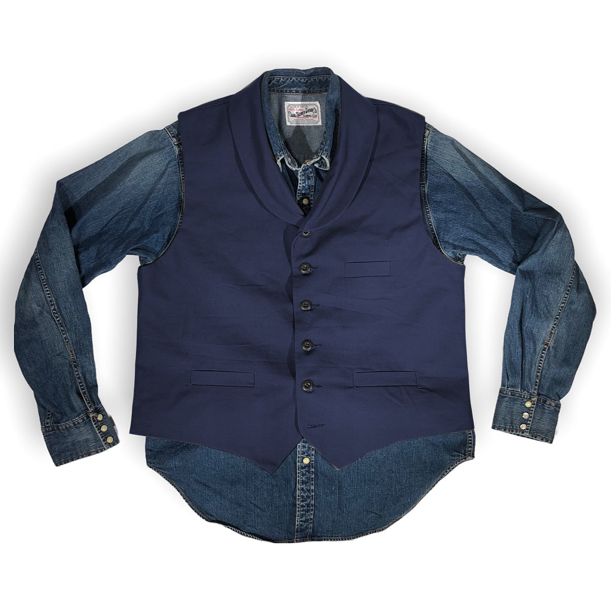 12oz Navy Duck Canvas Type D Waistcoat