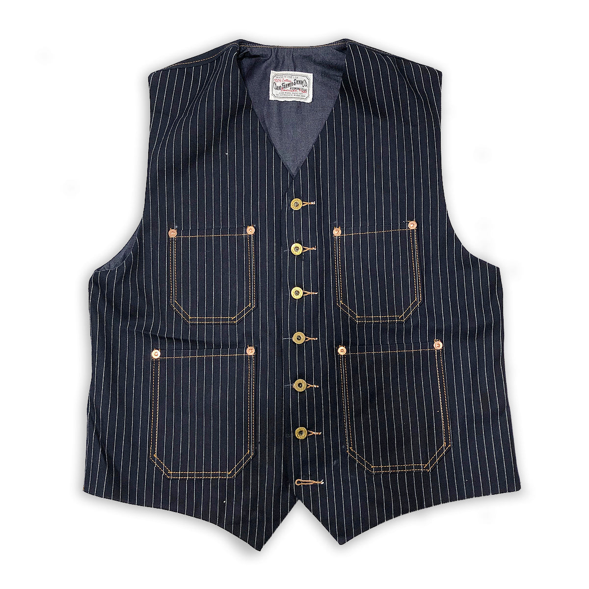 Waistcoat TYPE IH [ ICHIRO HACHIYA ] 13.5oz Japanese Indigo/Indigo WABASH White Selvage