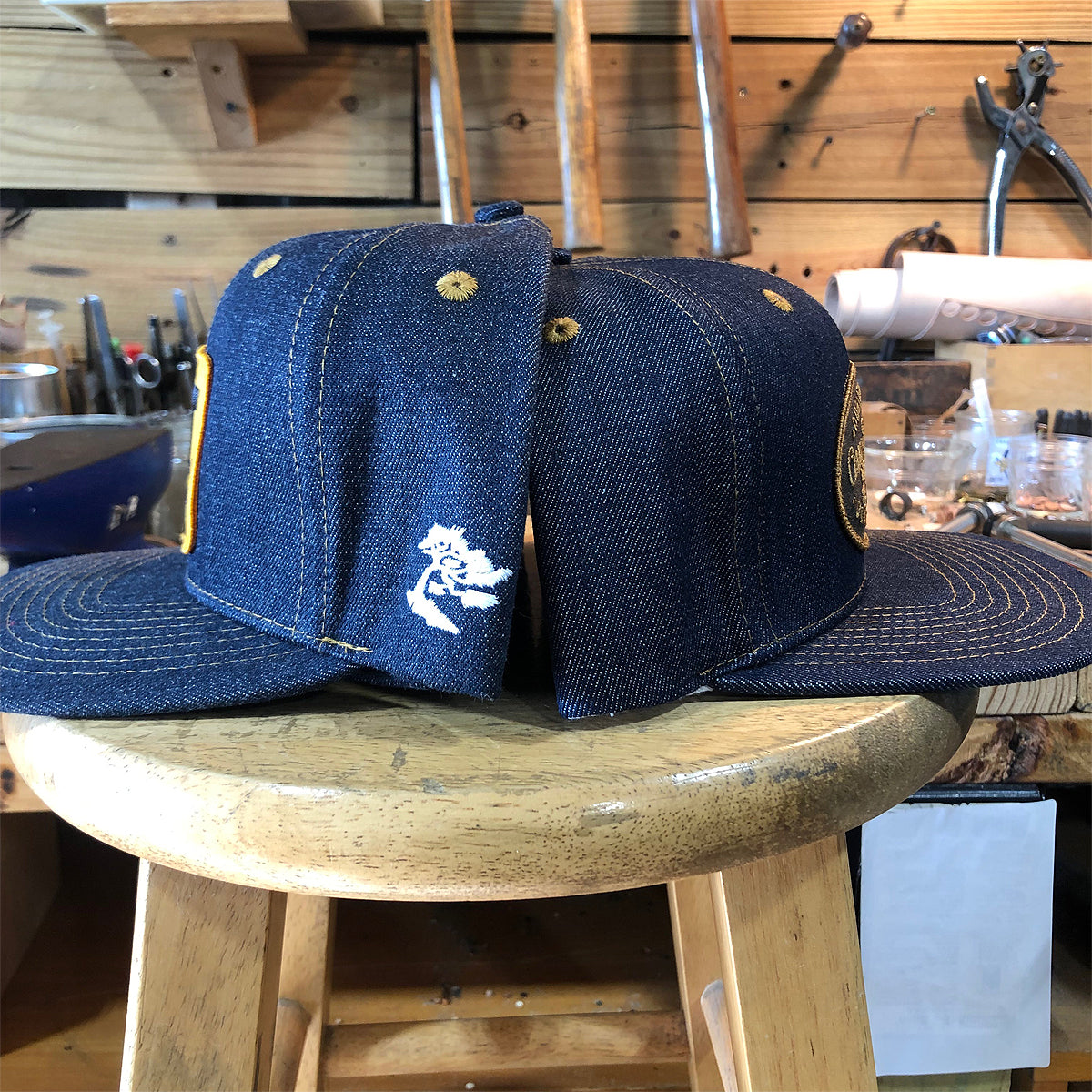 14oz TEXAS Denim Snapback HAT "HIGH CROWN" 1970s Trucker - Super Bee