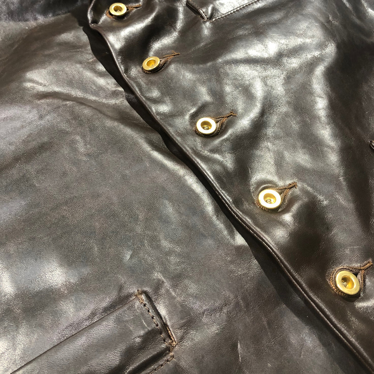 2/3oz Coffee Brown Horse LEATHER "Type B" Waistcoat