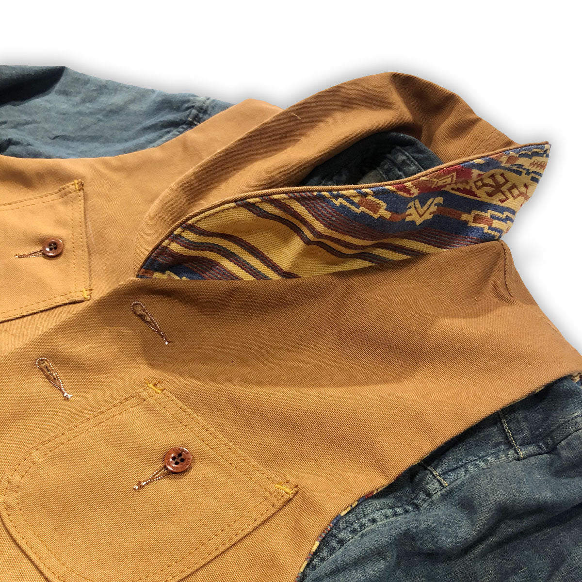 12oz Ochre Duck Canvas Type SW Waistcoat w/wool liner