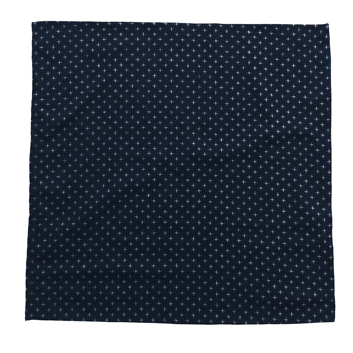 Japanese Nara Cotton Canvas Indigo Handkerchief 27.5 x 27.5 "CROSS"