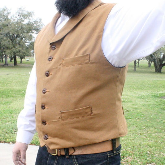 12oz Colonial Blue Duck Canvas Type D Waistcoat