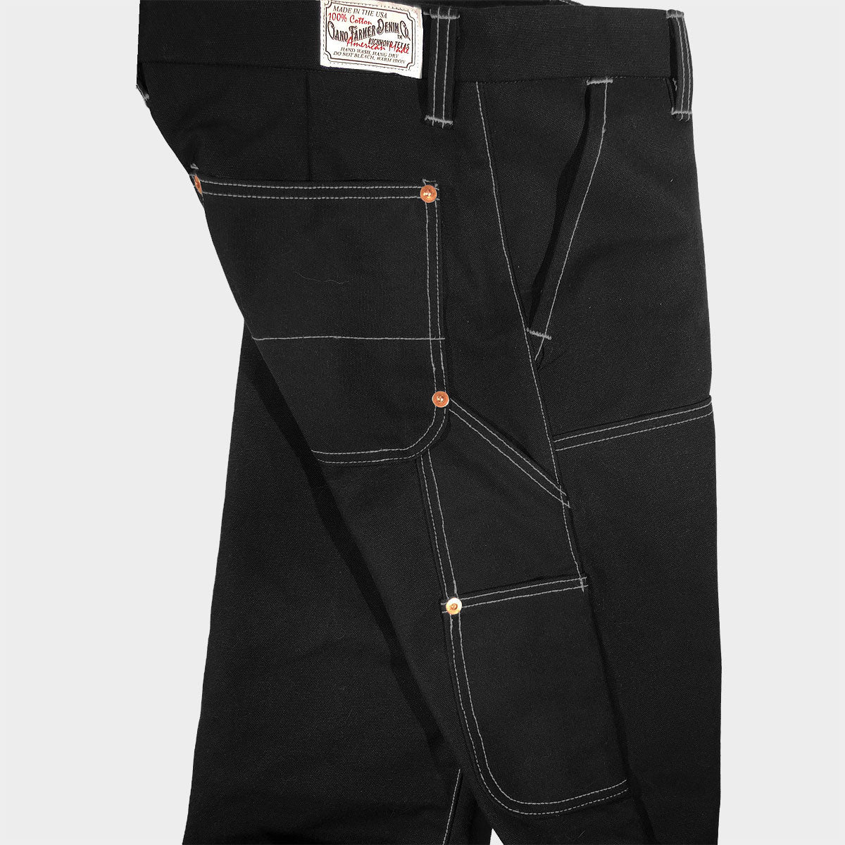 18oz Duck Canvas Black FIELD HAND Chino [ Back Patch Pockets ]