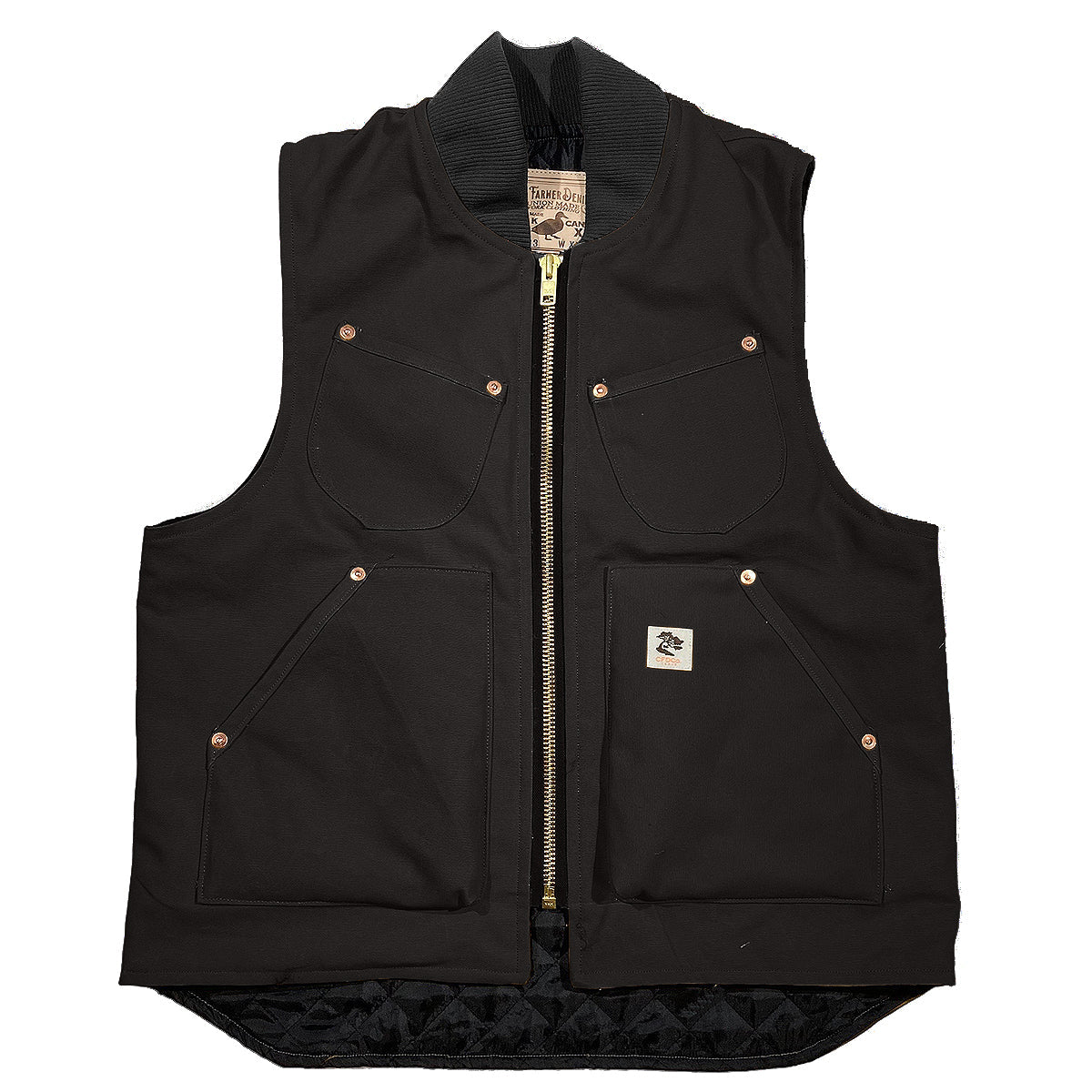 12oz Black Duck Canvas Workman Waistcoat Lined